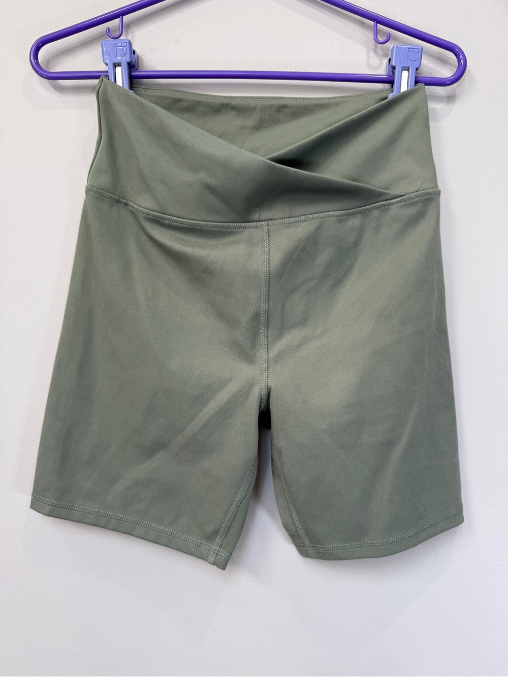 Balance Collection Olive Green High-Waist Bike Shorts
